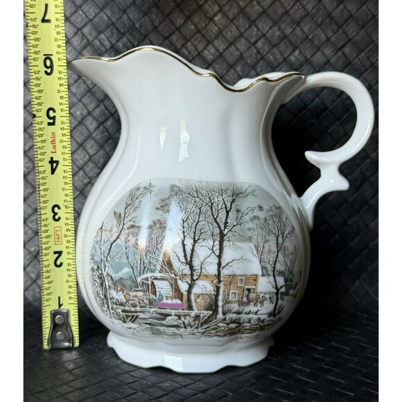 Vintage Avon China Pitcher And 4 Tea Cups  Water Mill Exclusive Reward - Picture 2 of 10